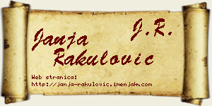 Janja Rakulović vizit kartica